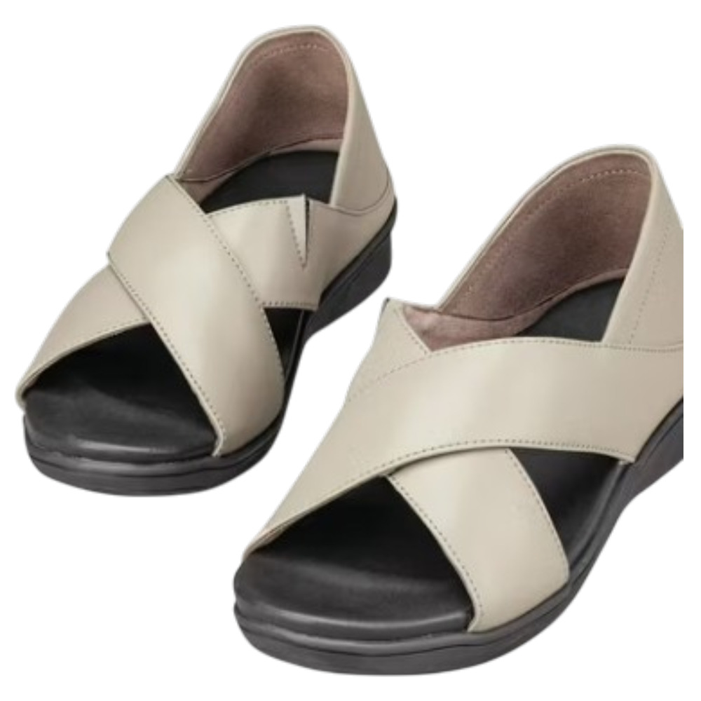Silver Steps Women's Gray Cross Strap Orthopedic Sandals Size 7 MSRP $130